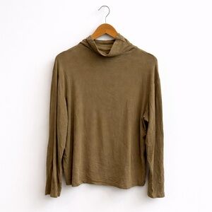 OAK + FORT Ribbed Tan Turtleneck